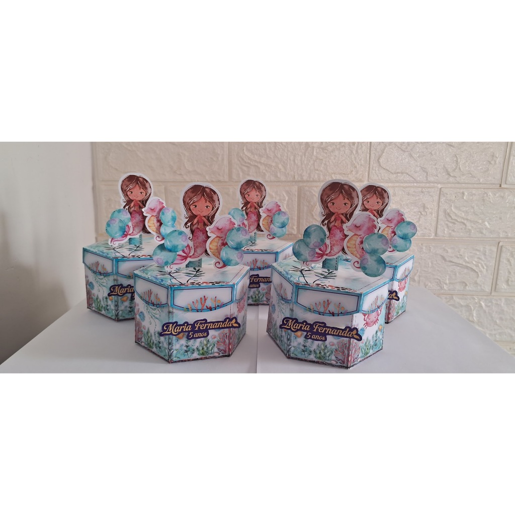 Lembrancinha Sereia personalizados Sereia lembrancinha infantil - caixinhas - kit festa Sereia - papelaria personalizada