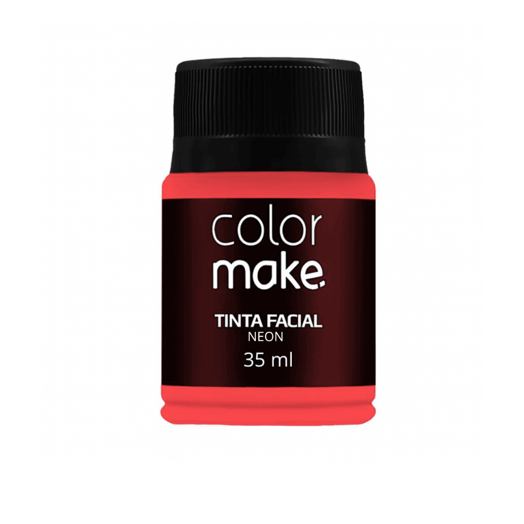 Tinta Facial Neon Vermelha Fluorescente Colormake Luz Negra - 35ml