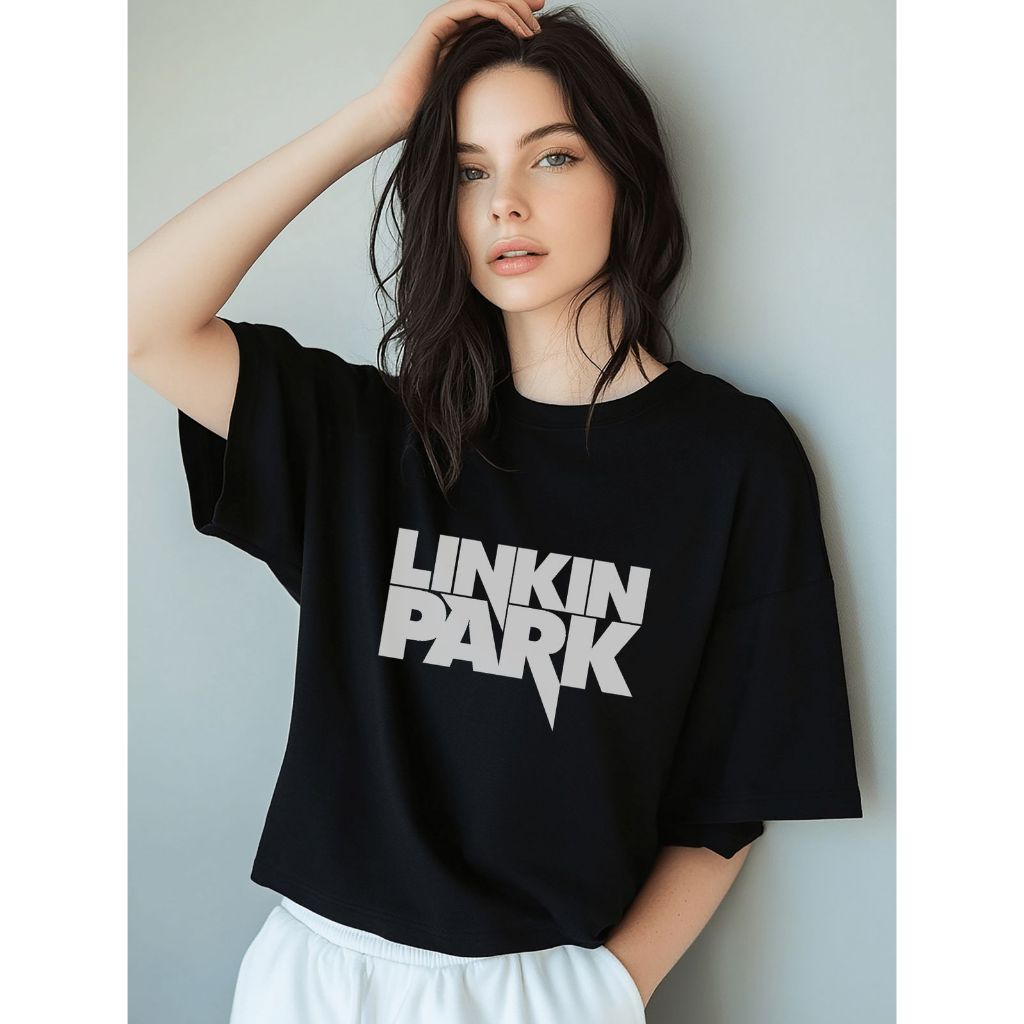 Camiseta Algodão Estampa Linkin Park Simbolo Banda Rock Show Festa Evento Passeio Lazer