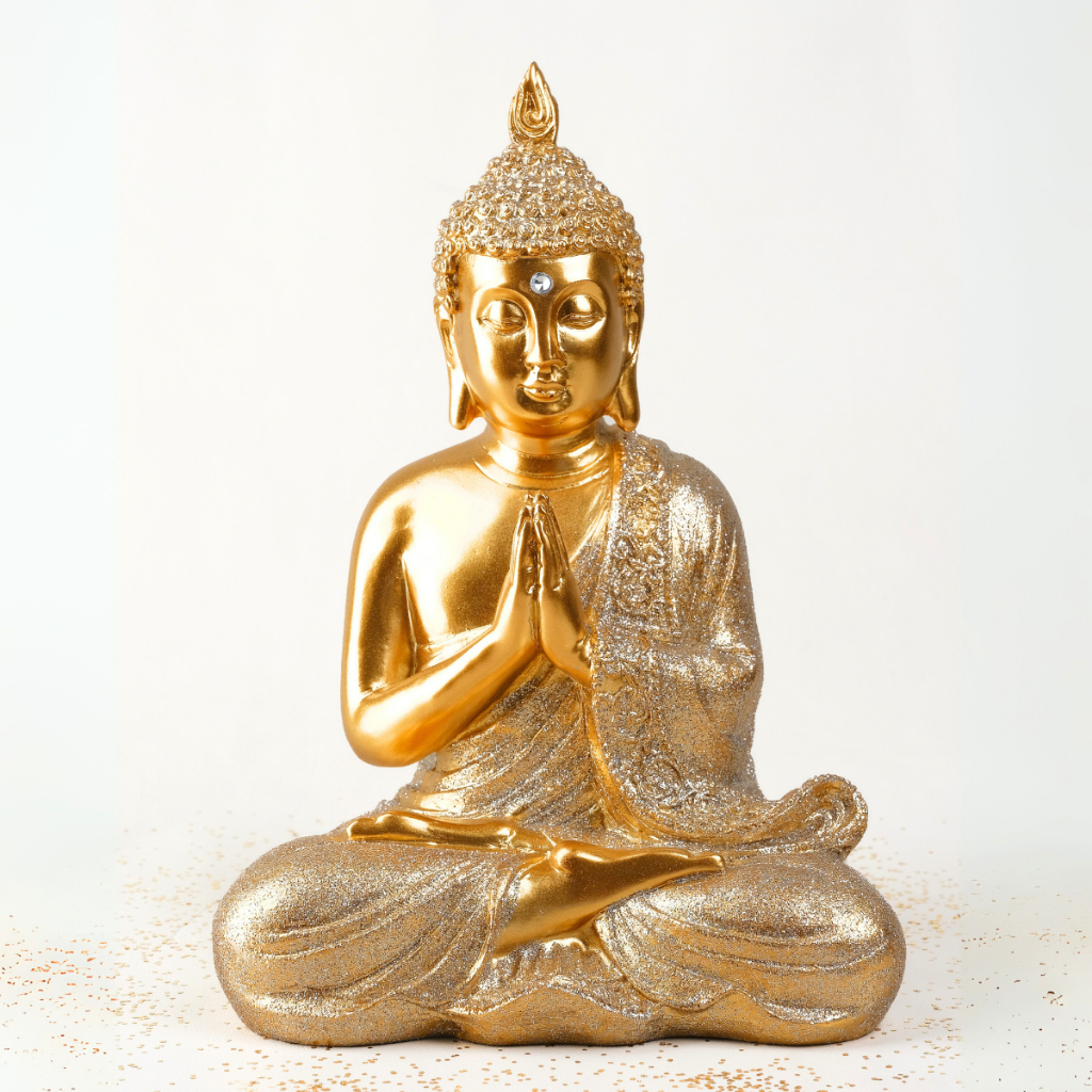 Arquétipo Buda Dourado Sabedoria Enfeites Escritório Sala Decoração Meditação Altar Energia Proteção em Oferta na Shopee