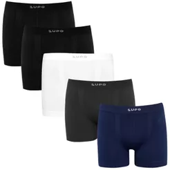 Kit 5 Cuecas Boxer Masculina Lupo Micromodal Sem Costura 661