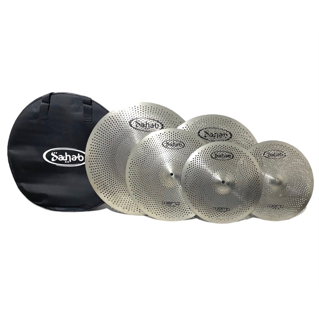 Kit Pratos Para Bateria Silent Hero Mute 14/16/18/20 + Bag Prateado