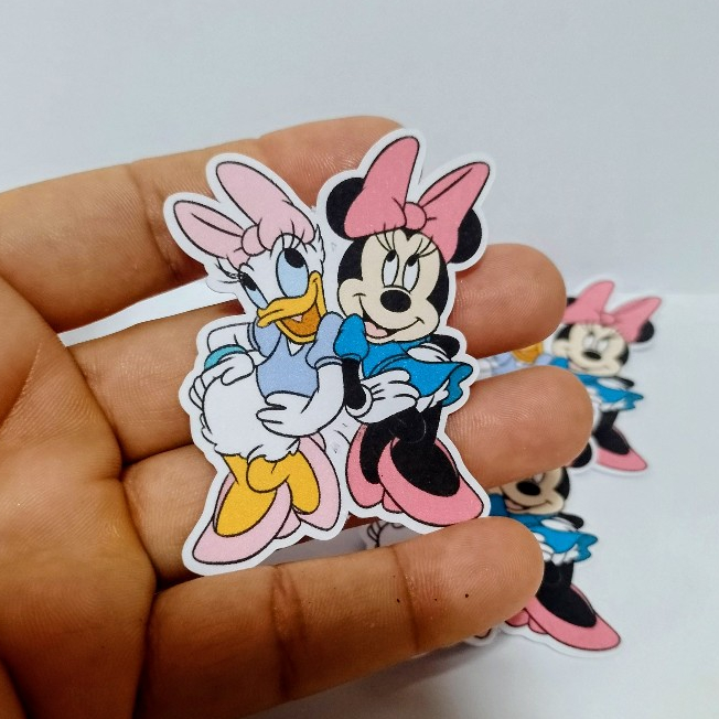 Kit Aplique 3D para Tubete - Minnie e Margarida - Personalizado - Lembrancinha Aniversário Infantil/ Decoração de mesa