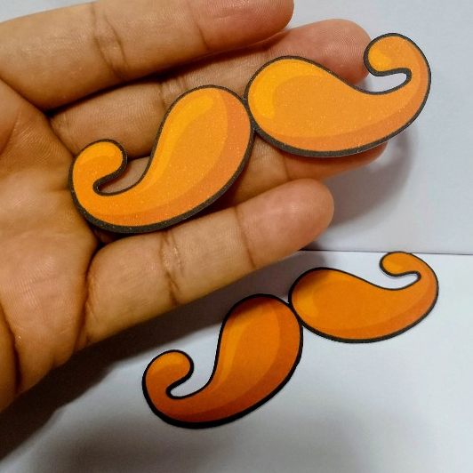 Kit Aplique 3D para Tubete - bigode - mundo bita - Personalizado - Lembrancinha Aniversário Infantil/ Decoração de mesa