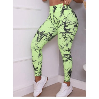 ⚡ CALÇA LEGGING FEMININA FITNESS MARMORIZADA⚡, estampa tie day, cintura alta disponível em varias cores em Oferta na Shopee