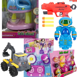 Brinquedos Infantil Presente Criança Caminhão Robô Batedeira Kit Cozinha