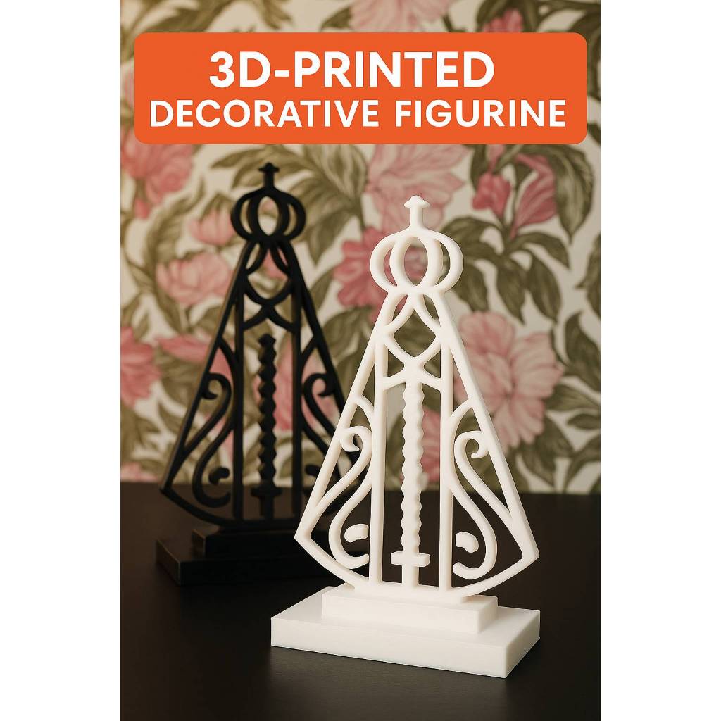Imagem Religiosa Nossa Senhora Aparecida – Estátua Decorativa em Impressão 3D (11x6cm)