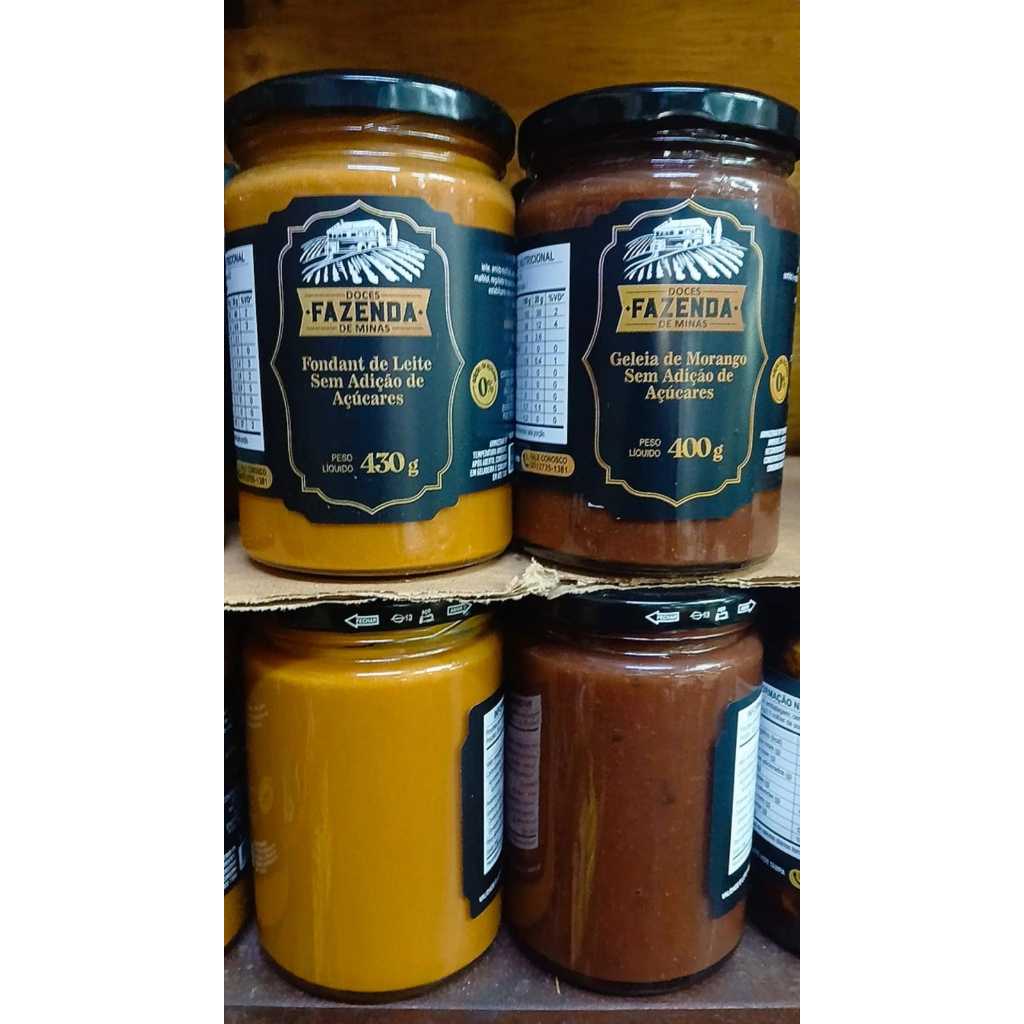 KIT 1 GELEIA ZERO 400G E 1 DOCE DE LEITE ZERO 400G