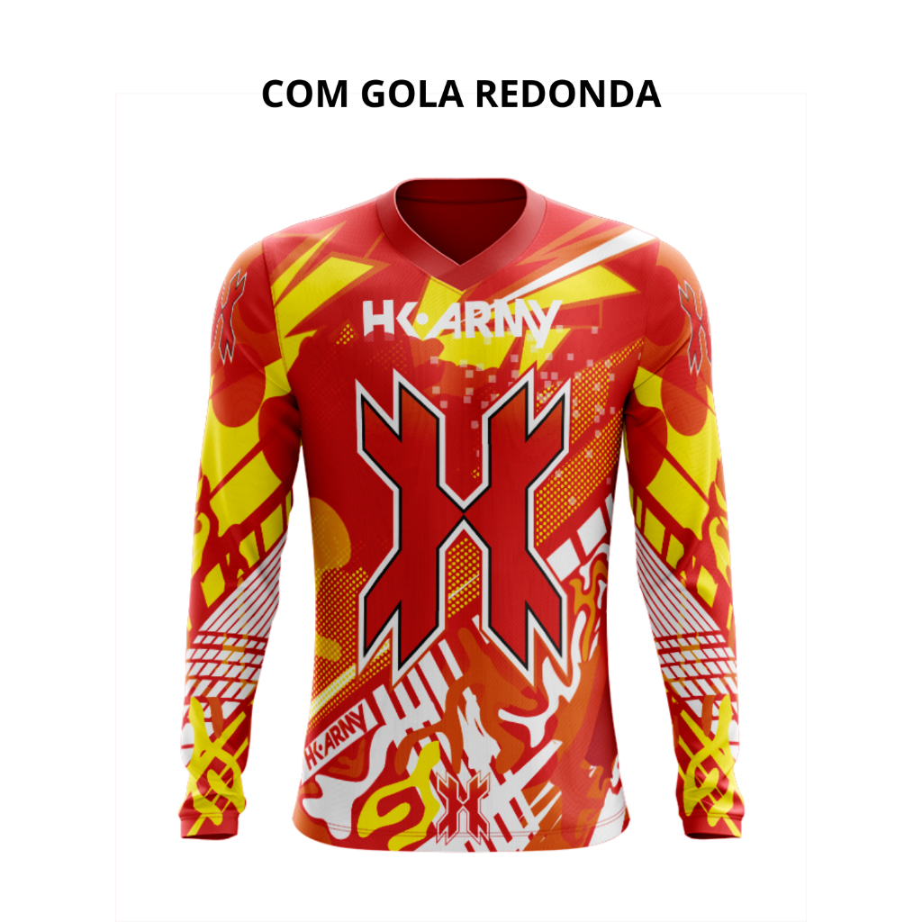 Camisa Manga Longa HK Army 22 Paintball Air Soft - Dry Fit Esportiva Proteção UV