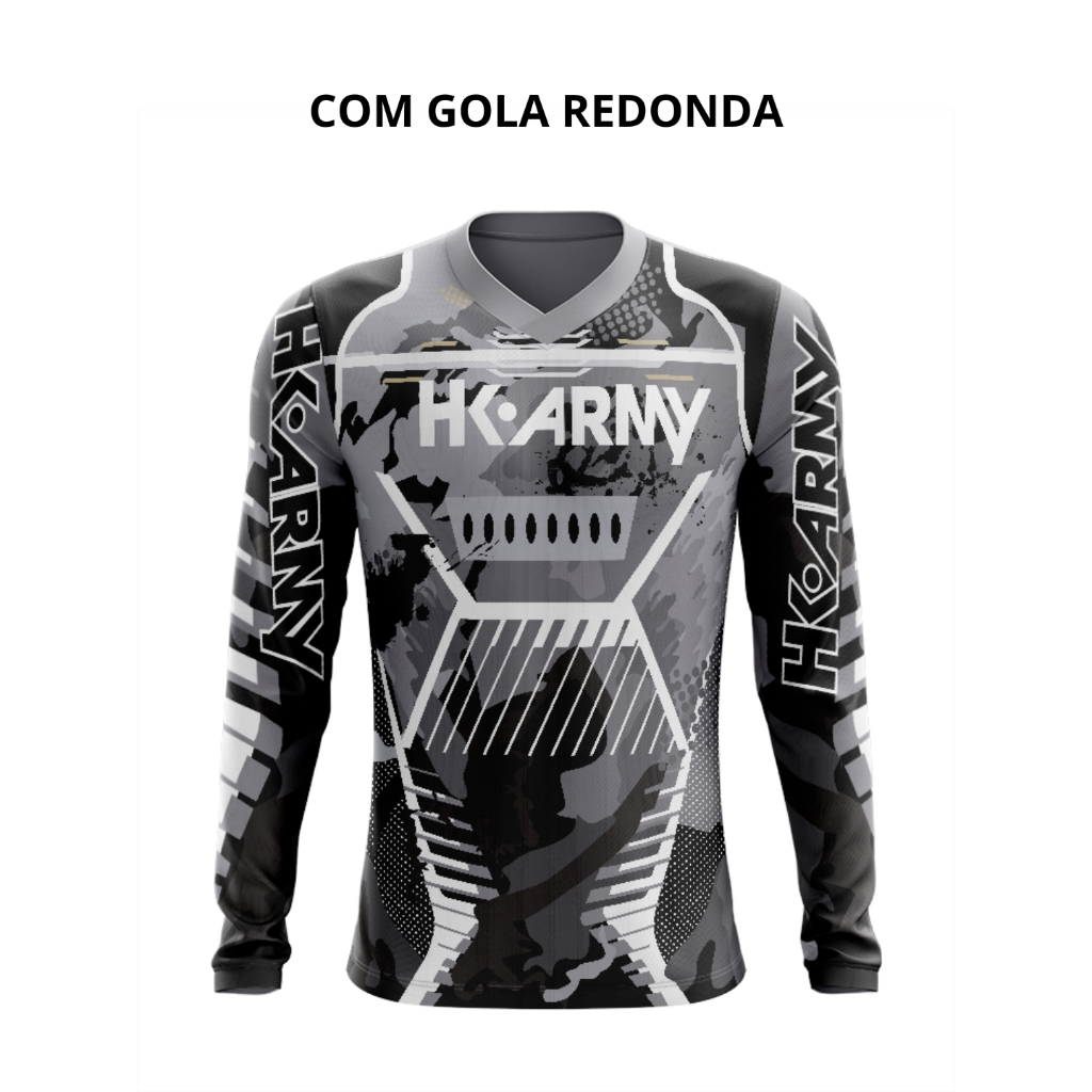 Camisa Manga Longa HK Army 25 Paintball Air Soft - Dry Fit Esportiva Proteção UV