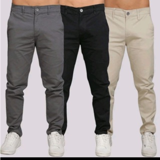 calça sarja masculina social Premium com laycra material 100% algodão em Oferta na Shopee