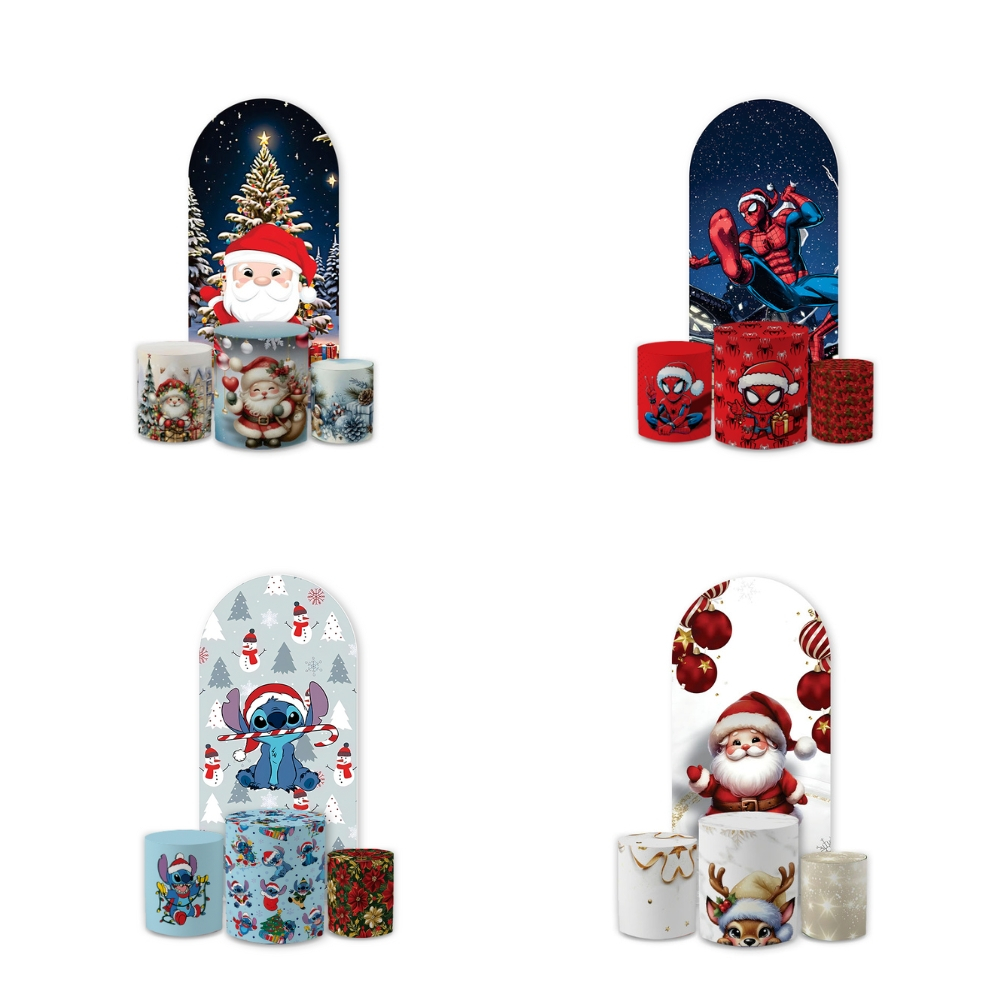 Kit Capas Festiva Para Romano E Cilindros Decoração Lançamento Personagens Natal Bibi Paineis