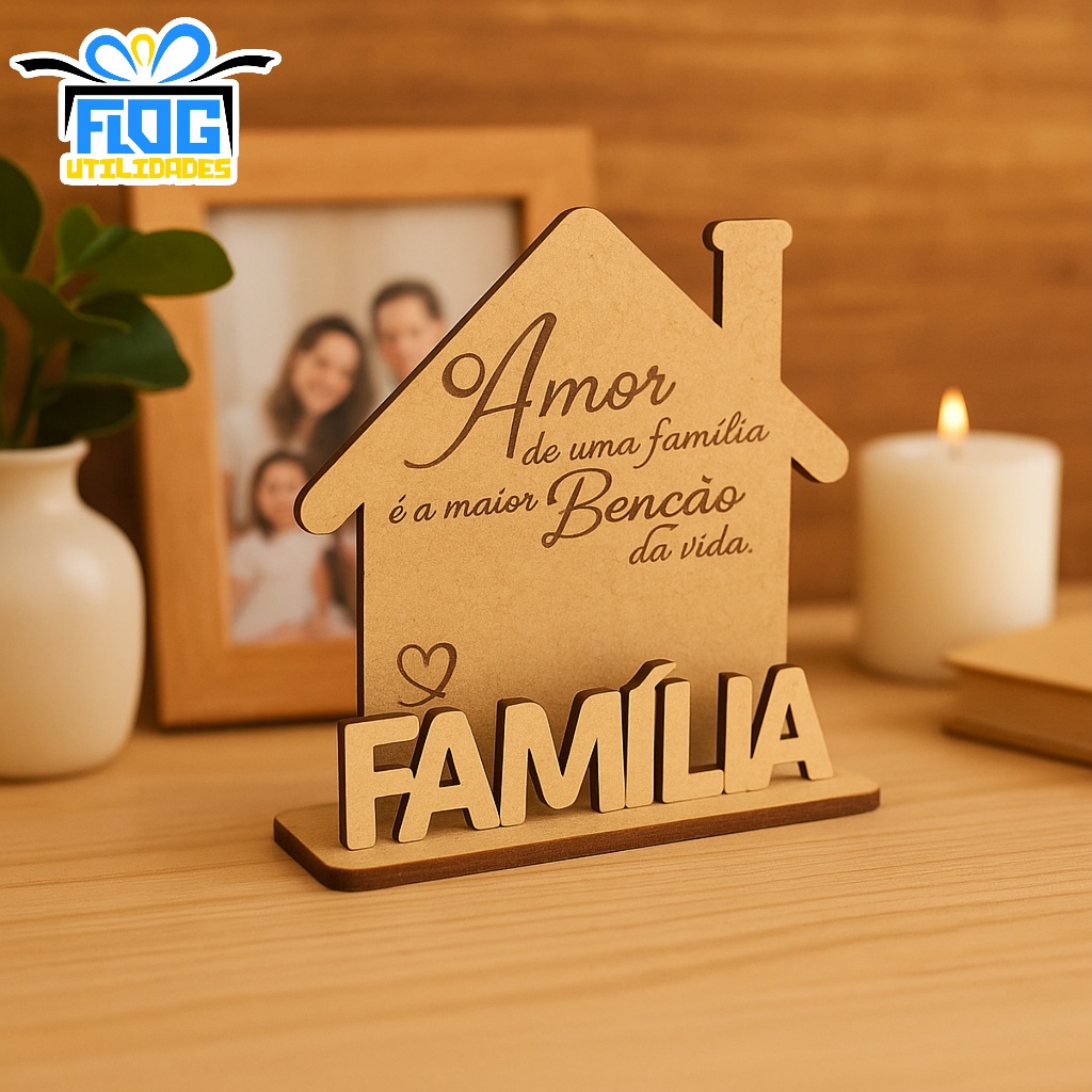 Kit Lembrancinhas Display Casa Familia Benção Varias Cores Em MDF - Decoração Decorativa Sala / Decoração casa igreja