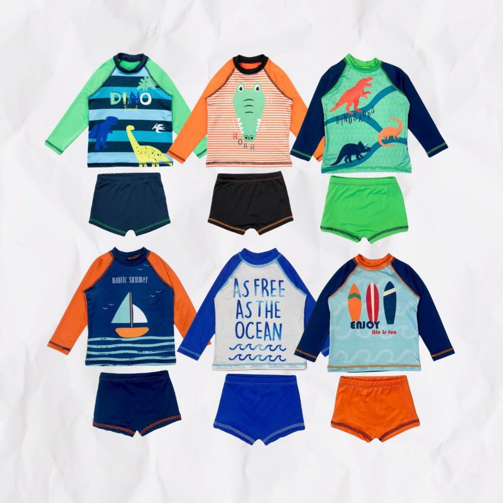 Conjunto De Praia Menino Blusa Sunga Proteção Solar Juvenil