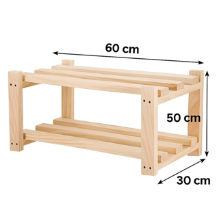Sapateira Banco para Hall de Entrada Elegante em Madeira 60X50X30 com 2 Prateleiras em pinus em Oferta na Shopee