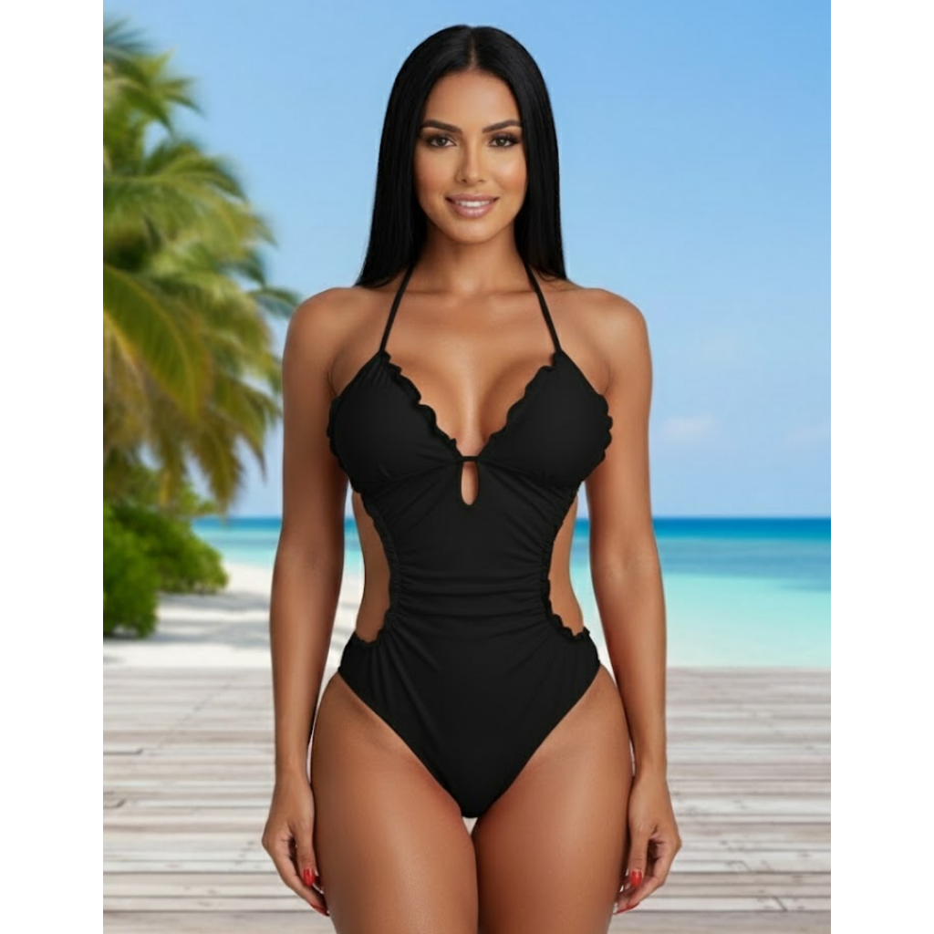 Maiô Feminino Praia Fio Dental Com Bojo Removível Body Ripple Engana Mamãe