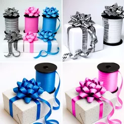 Laços Prontos com Rolo de Fitilho Fita Com 4 Laços Prontos Embrulho Para Presente Decorativo