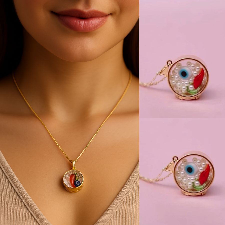 Colar Tâlisma Tira Mal Olhado/Inveja - Oho Grego + Pimenta Vermelha -  Proteção e Energia Positiv em Oferta na Shopee