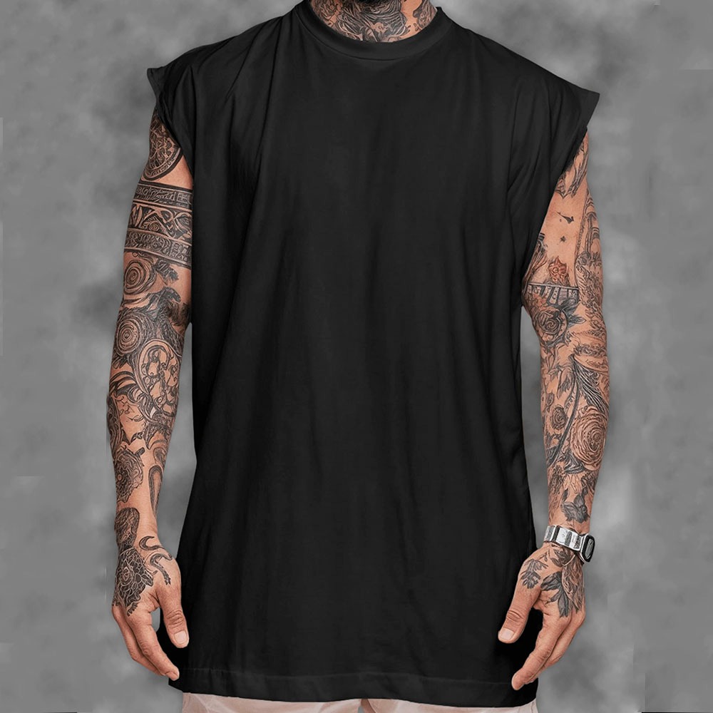 Camiseta regata machao oversized masculino lisa em algodao unissex Longline