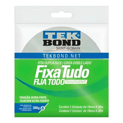 Fita Dupla Face Fixa Tudo Acr. Uso Interno 25mmx20m Tekbond Cor Transparente