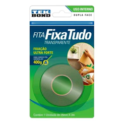Fita acrílica dupla face 25mm x 2m - interior - blíster - tekbond