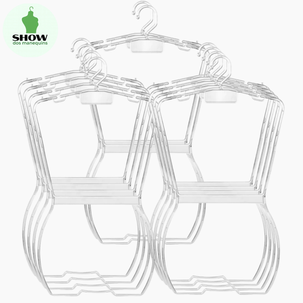 Kit com 5 Cabides Silhueta Adulto – Visual Clean e Sofisticado em Oferta na Shopee