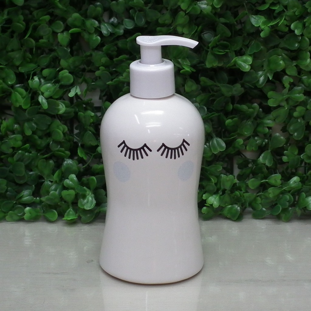 Porta Sabonete Líquido de Porcelana ou Porta Álcool Gel Cílios Azul Chuva de Amor para kit Higiene Bebe ou Banheiro
