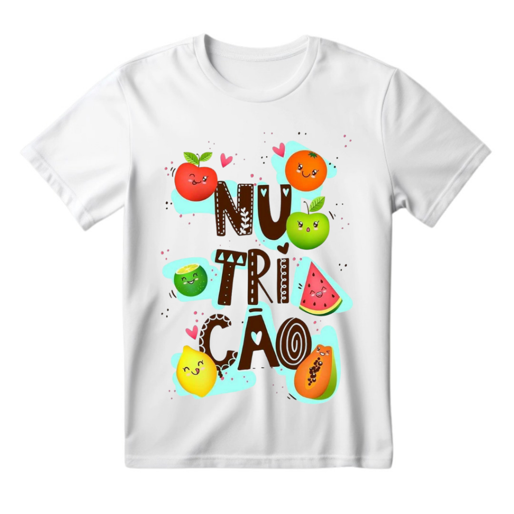 Camisa Unissex Nutrição Profissão Faculdade e Curso Camiseta Fofa Nutri 100% Algodão - Envio Rapido