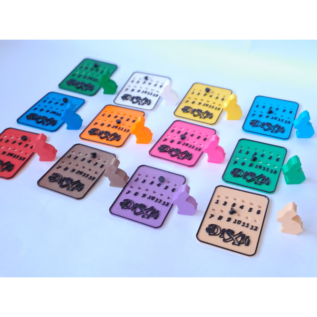 Kit 12 Marcadores Votação Coelhos Meeple Dixit Jogo Tabuleiro Cartas Impressão 3D