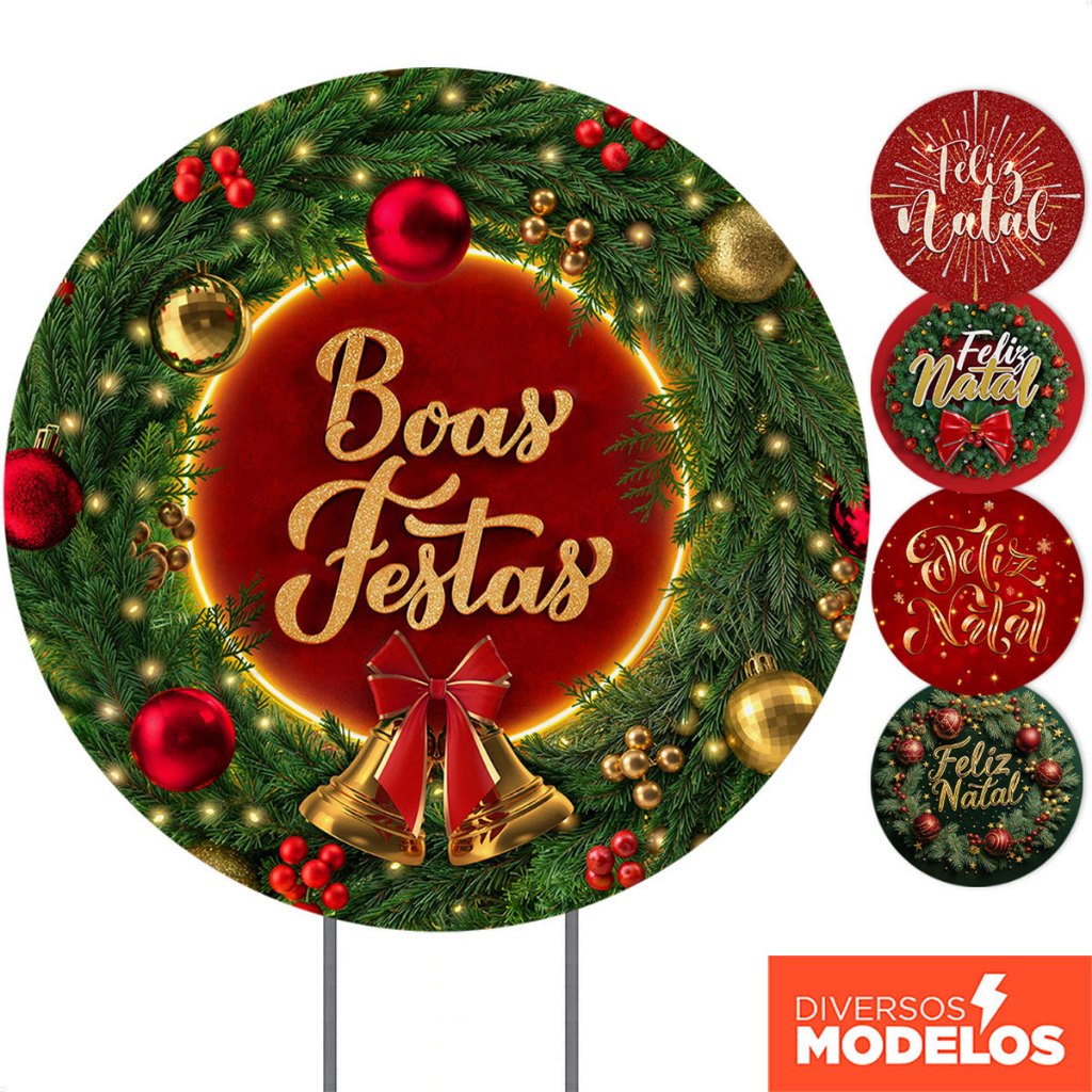 Painel de Festa Redondo Decoração de Natal Em tecido 1,50m Com Elástico - Diversos Modelos em Oferta na Shopee