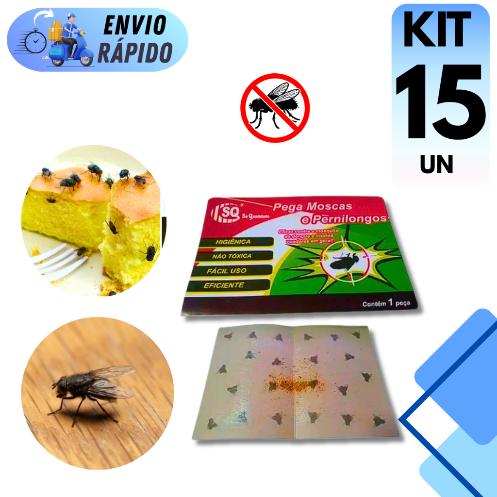 KIT COLA MOSQUITO ADESIVA FACIL USO EFICAZ PEGA MOSCAS SEM VENENO COLA INSETOS em Oferta na Shopee