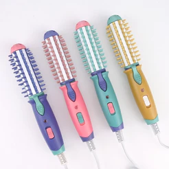 Mini Escova Modeladora Portátil Enrola Cabelo Alisadora Bivolt