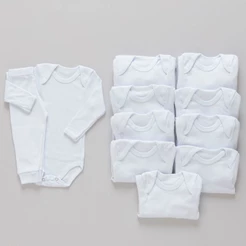 Kit 3 Conj Body e Calça Bebê Pagão canelado Longo 100% Algodão cores Sortidas