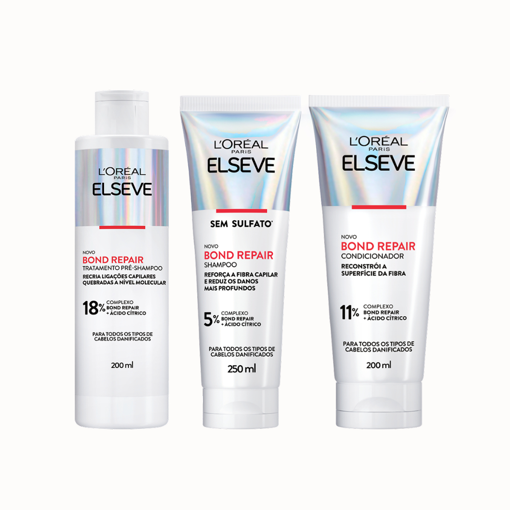 Kit Elseve Bond Repair Pré Shampoo + Shampoo + Condicionador em Oferta na Shopee