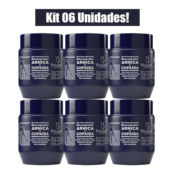KIT 6 UNIDADES GEL MASSAGEADOR ARNICA E COPAÍBA 240g BIO INSTINTO