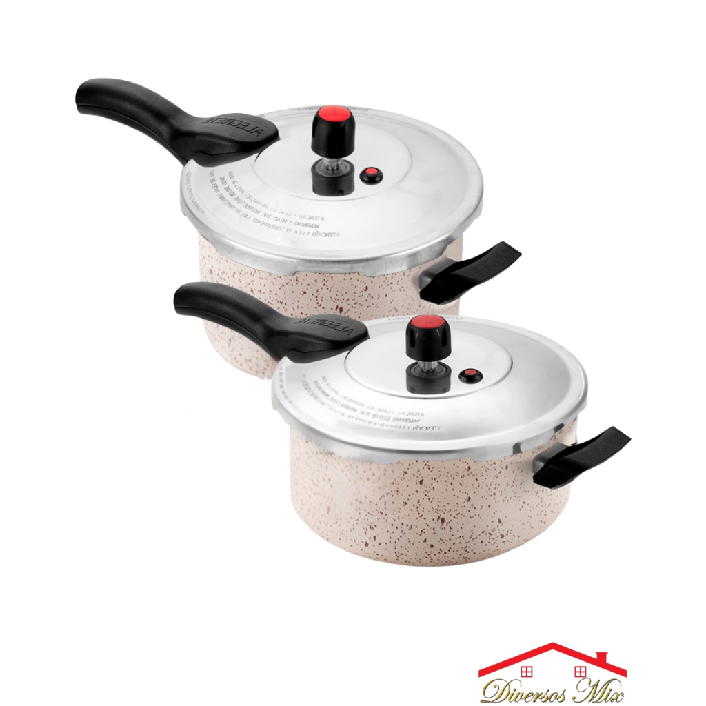Conjunto Panela De Pressão 4,5L + Panela de Pressão 3L Teflon Fechamento Externo
