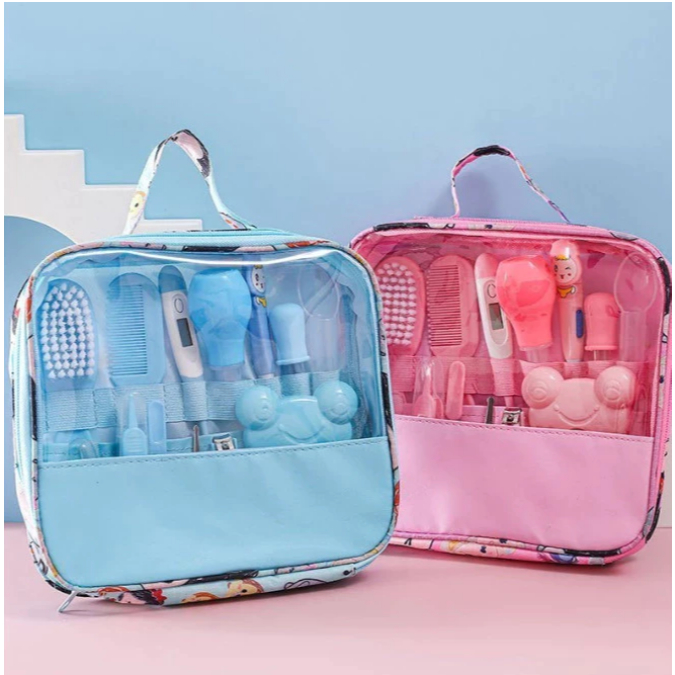 Kit 13 Peças Higiene Cuidado Bebê Recém Nascido Essencial Bebê Cortador Escova Cabelo Unha Pente