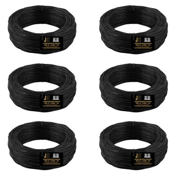 Kit com 6 Kg de Arame Recozido Trançado - BWG18 1,24MM - JST