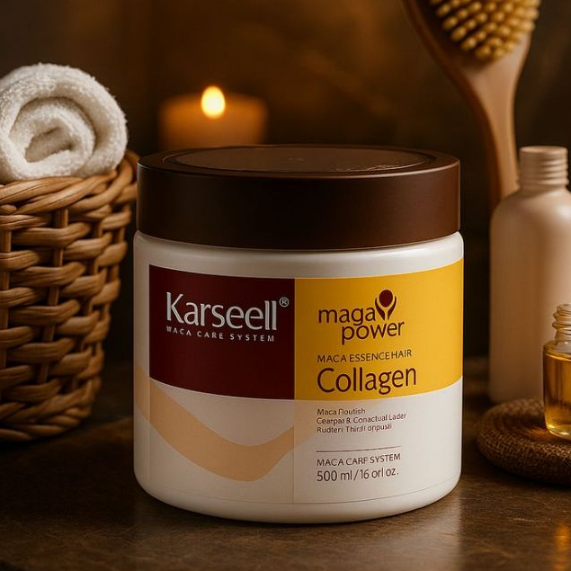Máscara Capilar Karseell Collagen Treatment 500g – Hidratação Profunda e Brilho Imediato