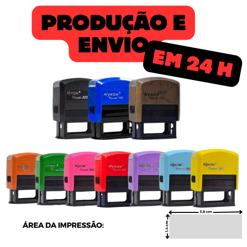 Carimbo Automático (MÉDIO)Nykon 302 Enfermagem/Empresas/Profissões(Produção e envio em 24 H)com seus Dados Profissionais em Oferta na Shopee
