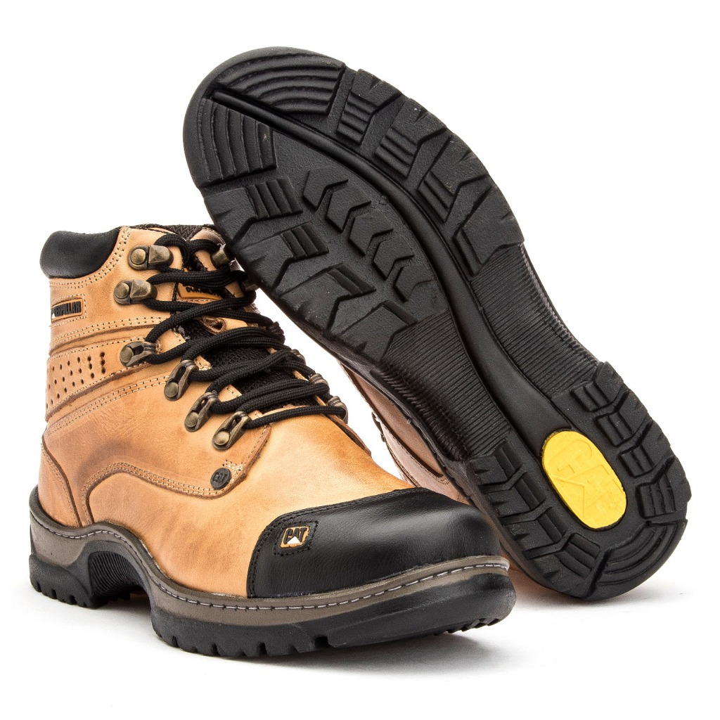 Bota Coturno Couro Caterpillar Adventure Masculino Feminino Couro Palmilha Reforçada Envio Já CAT-004