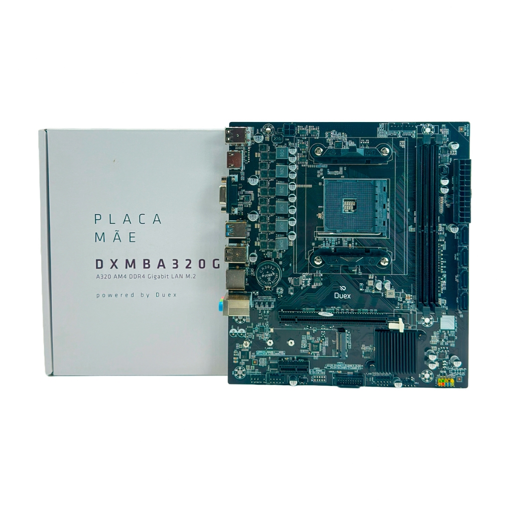 Placa-Mãe Duex DXMBA320G AM4 DDR4 M.2 HDMI VGA Micro-ATX A320 AMD AM4 1000,  2000, 3000, 4000 e 5000