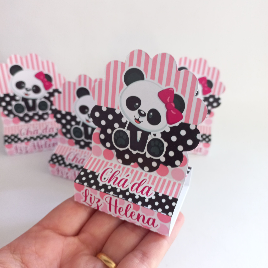 Porta Bis Panda Lembrancinha Personalizados PEGUE E MONTE