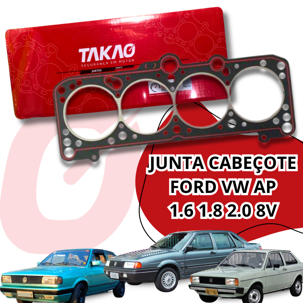 Junta Cabeçote Vw Gol Motor Ap 1.6 1.8 8v Fibra Takao