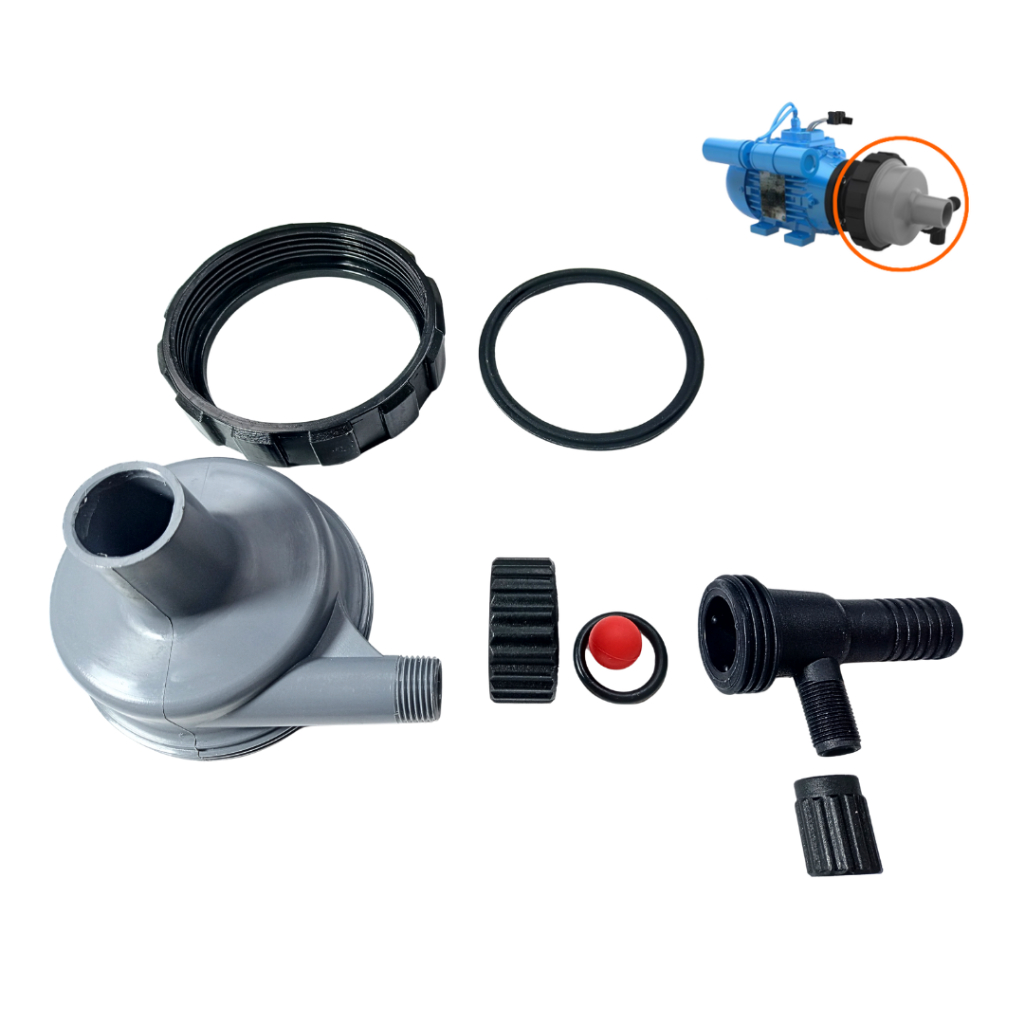 Kit Tampa da Bomba de Leite Plástica Gimenez + Anel de Vedação + Porca Plástica + Válvula Completa