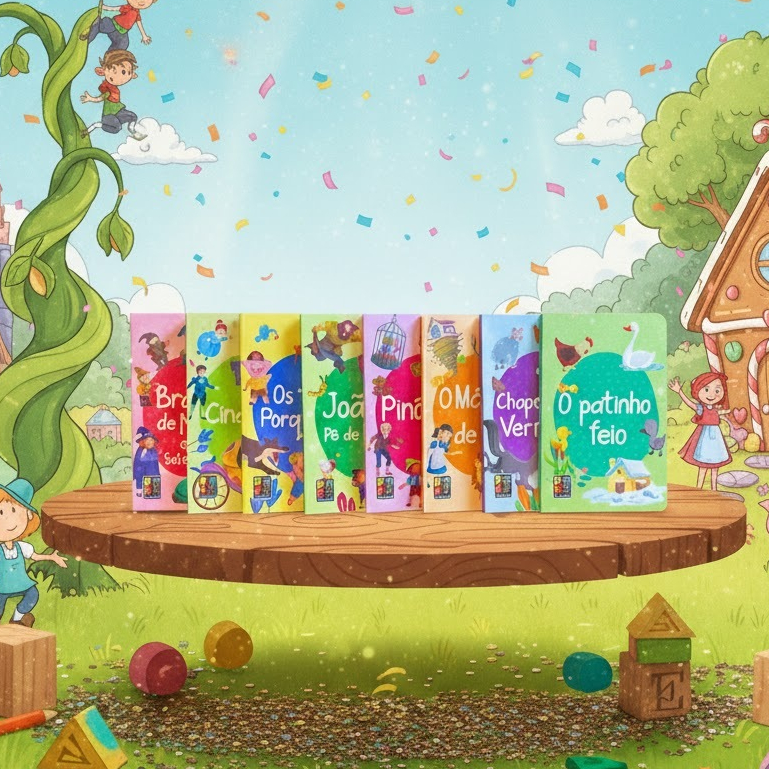 Kit com 4 Livros de Histórias Clássicas em Capa Dura e Cartonados