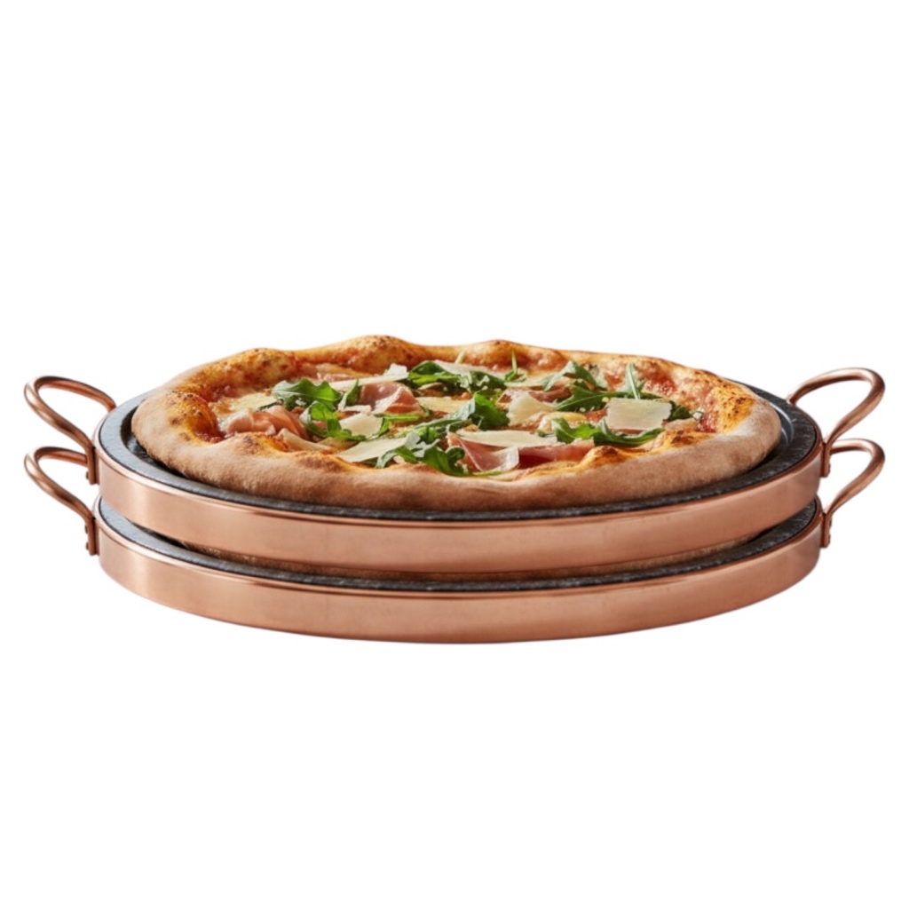 Kit com 2 Formas Para Pizza Em Pedra Sabão 27 Cm
