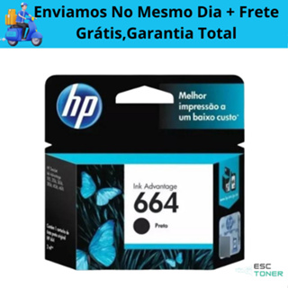 Cartucho De Tinta HP 664 Preto Original F6V29AB Impressoras 2136, 2676, 3636,3776, 5076, 5276 em Oferta na Shopee