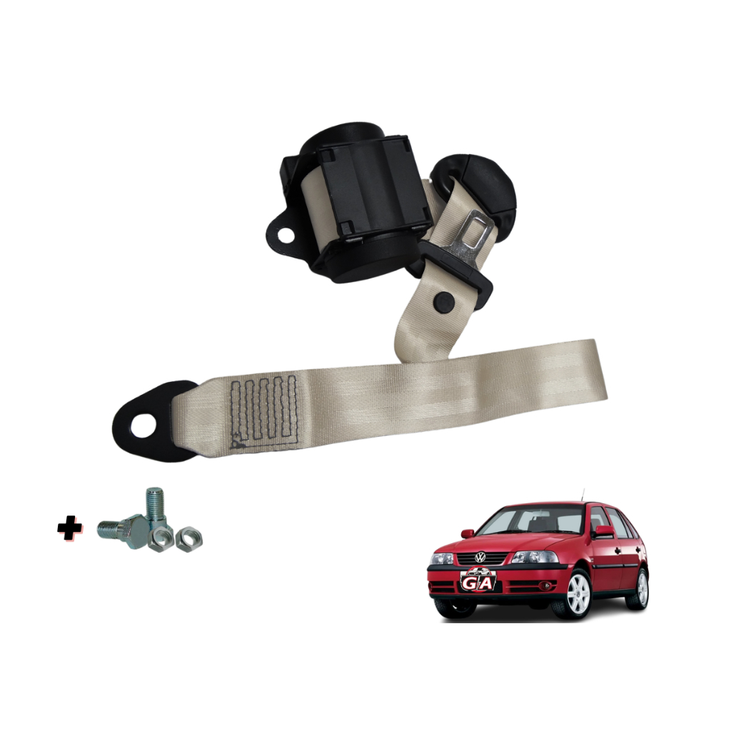 Cinto Segurança vw gol Retrátil 3 Ponto 3,2m Lingueta 22mm Dianteiro ou Traseiro direito ou esquerdo