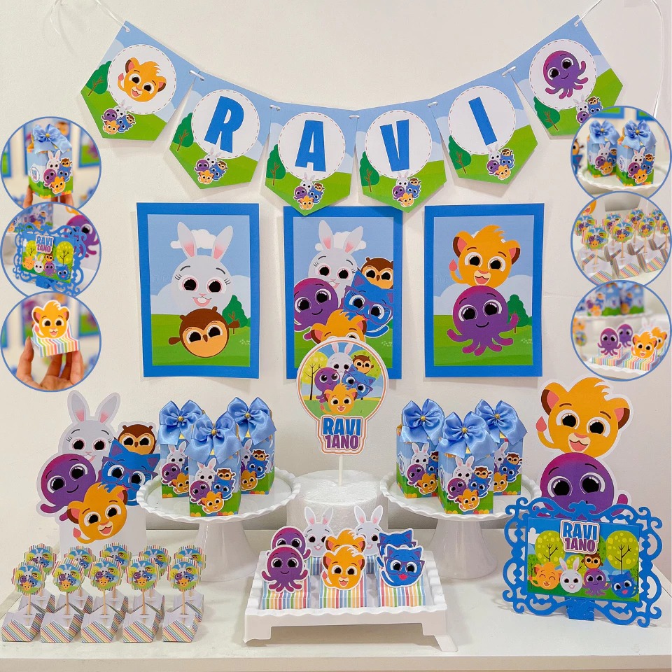 Kit Festa Bolofofos Menino Azul Personalizado | Só Bolinho | 100 itens | Aniversário Lembrancinha